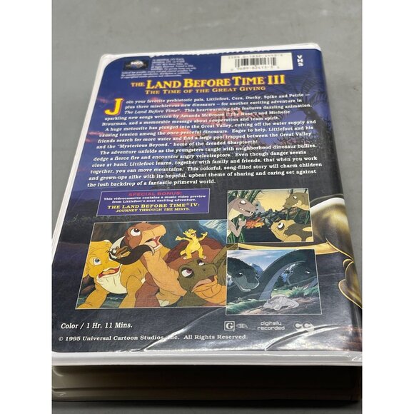 the Land Before Time 3 the time of the great giving VHS rated G 71 minutes READ - Picture 2 of 3